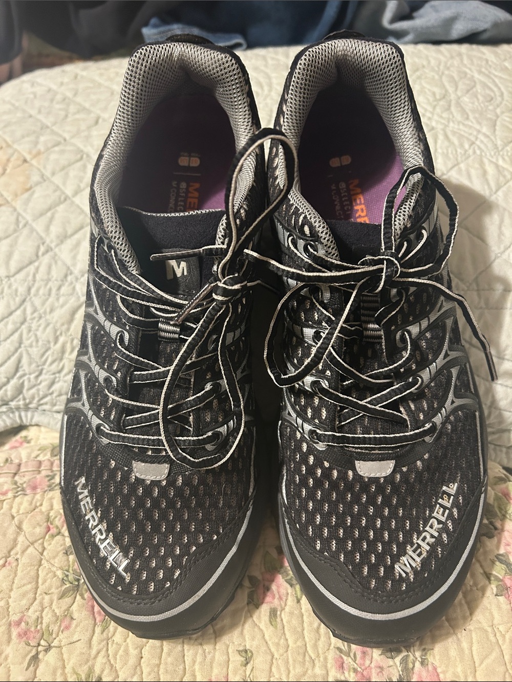Merrell Women's Black and Gray Trail Running Shoes - Picture 3 of 5